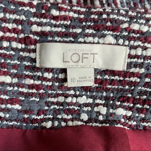 •LOFT• Nubby Tweed Cotton Blend Pencil Skirt - Size 10 - Picture 2 of 10